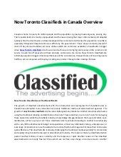 now toronto classified|Now Toronto